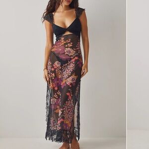 Free People Black Floral Maxi Dress